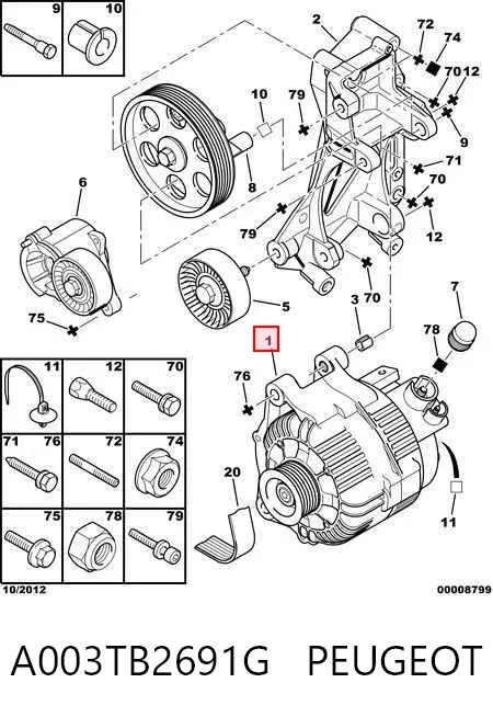 Alternator A003TB2691G Peugeot/Citroen