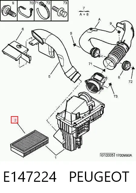 Filtr powietrza E147224 Peugeot/Citroen