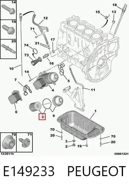 Filtr oleju E149233 Peugeot/Citroen