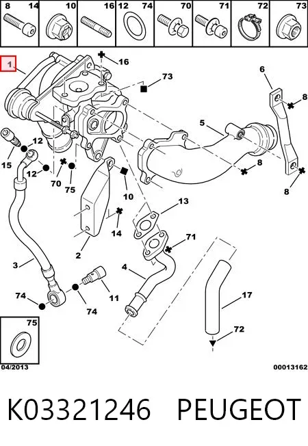 Turbina K03321246 Peugeot/Citroen