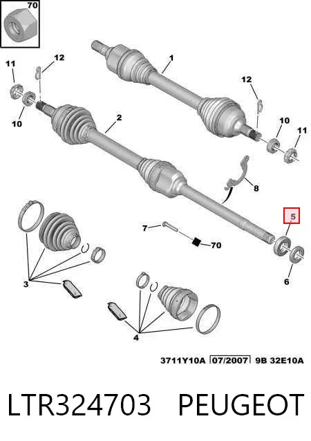 Łożysko podwieszane wału Cardana LTR324703 Peugeot/Citroen