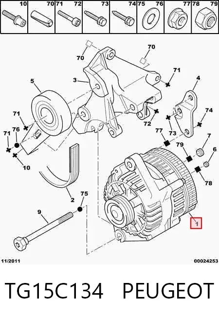 Alternator TG15C134 Peugeot/Citroen