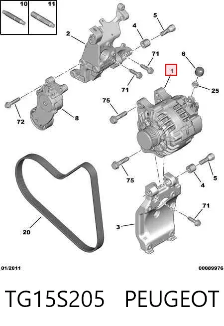 Alternator TG15S205 Peugeot/Citroen