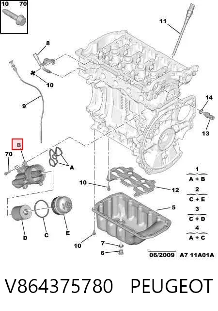 Obudowa filtra oleju V864375780 Peugeot/Citroen