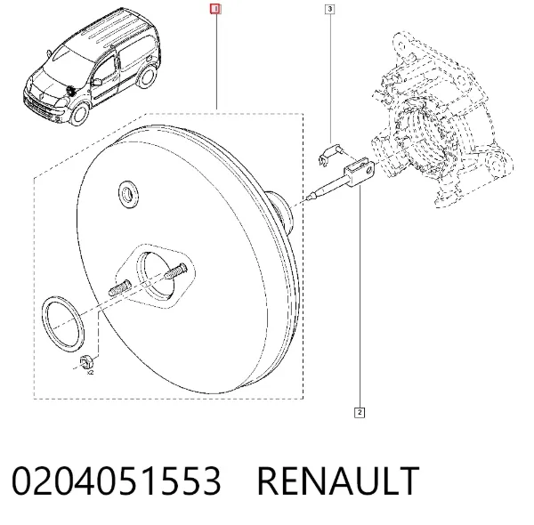 Wzmacniacz próżniowy hamulców Renault Kangoo II