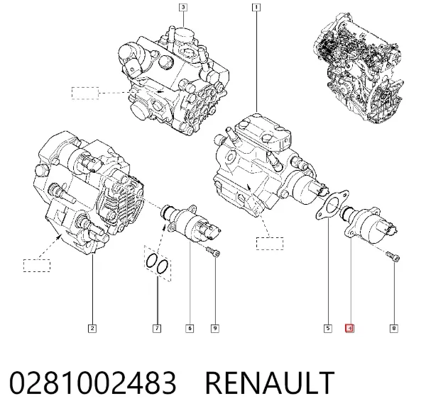 Zawór regulacji ciśnienia (zawór redukcyjny pompy wtryskowej) System Common-Rail Renault Espace III