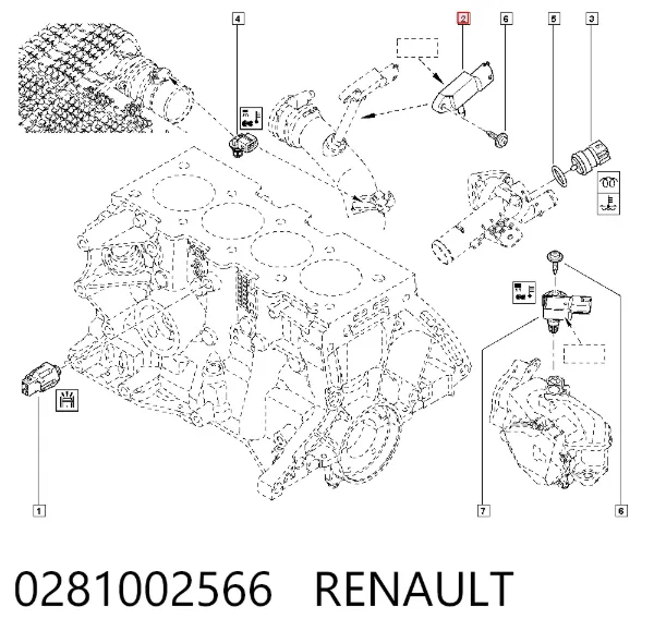 Czujnik ciśnienia doładowania (powietrza w turbinę) 0281002566 Renault (RVI)