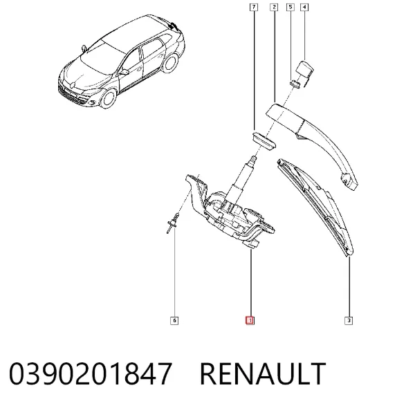 Silniczek wycieraczki tylnej szyby Renault Fluence B3