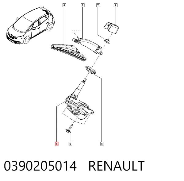 Silniczek wycieraczki tylnej szyby Renault CAPTUR II
