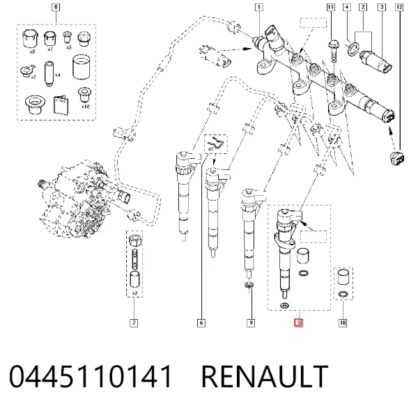 Wtryskiwacz paliwa 0445110141 Renault (RVI)