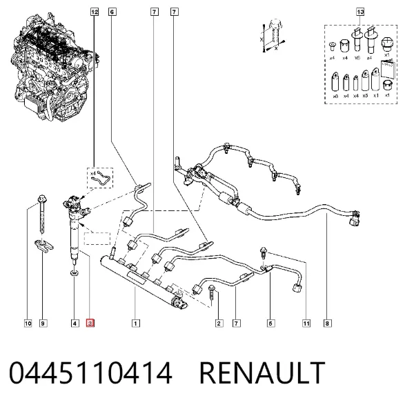 Wtryskiwacz paliwa 0445110414 Renault (RVI)