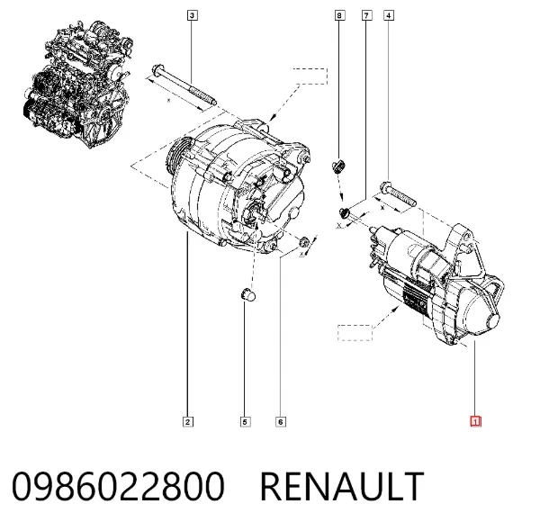 Rozrusznik 0986022800 Renault (RVI)