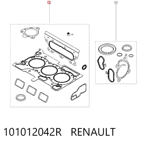 Zestaw uszczelek silnika górny 101012042R Renault (RVI)