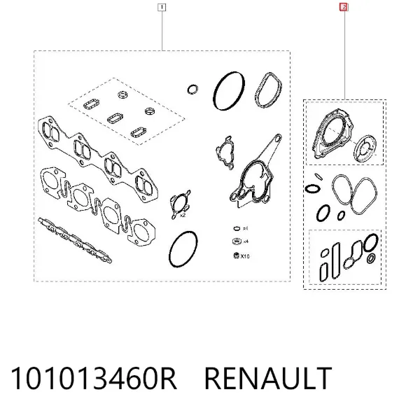 Uszczelniacz wału korbowego silnika tylny 101013460R Renault (RVI)