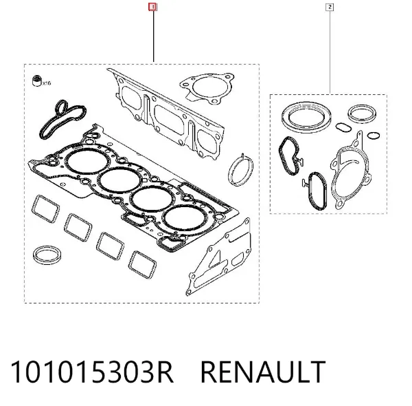 Zestaw uszczelek silnika górny 101015303R Renault (RVI)