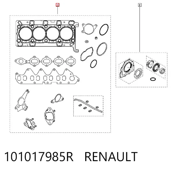 Zestaw uszczelek silnika górny 101017985R Renault (RVI)