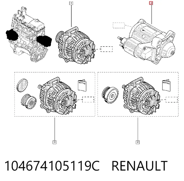 Rozrusznik 104674105119C Renault (RVI)