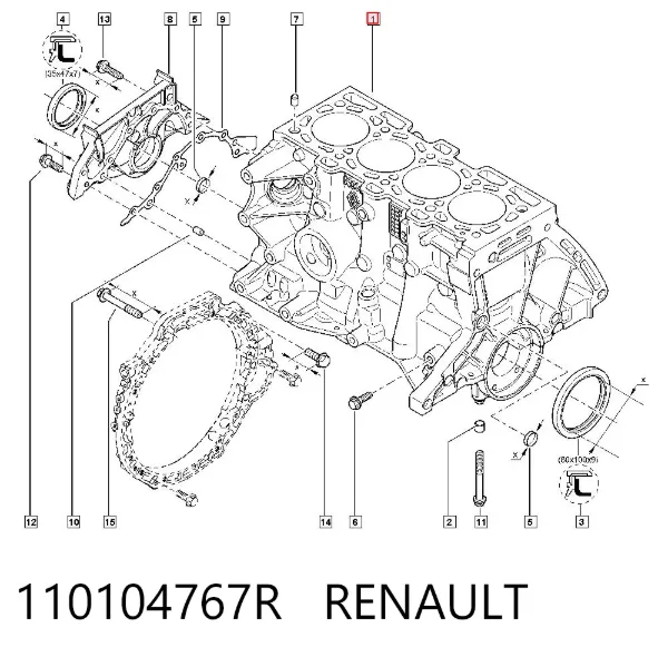 Blok cylindrów silnika 110104767R Renault (RVI)