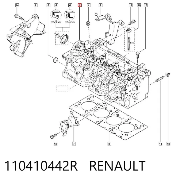 Głowica cylindrów 110410442R Renault (RVI)