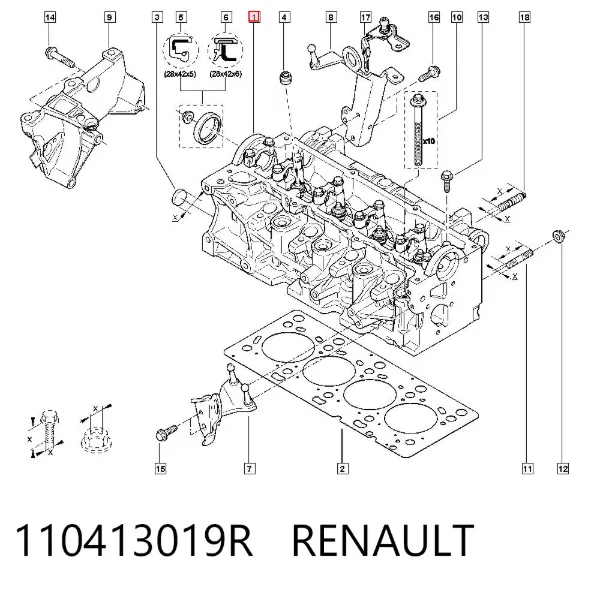 Głowica cylindrów 110413019R Renault (RVI)