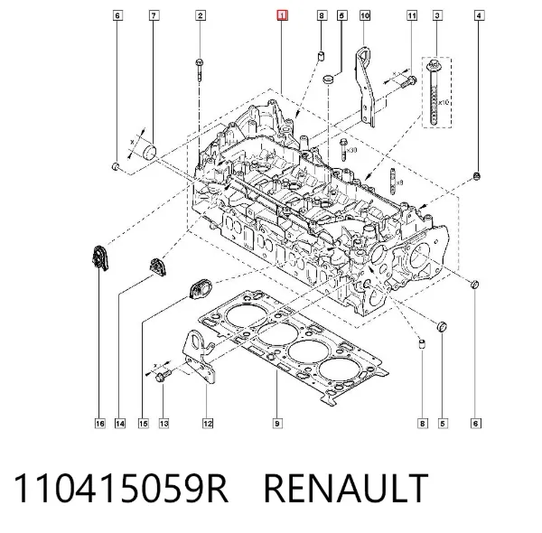 Głowica cylindrów 110415059R Renault (RVI)