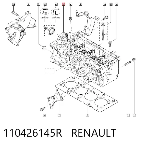 Głowica cylindrów 110426145R Renault (RVI)
