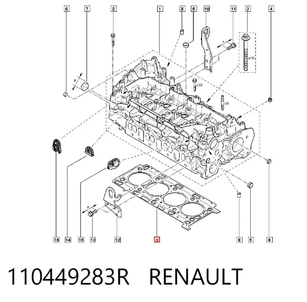 Uszczelka głowicy cylindrów 110449283R Renault (RVI)