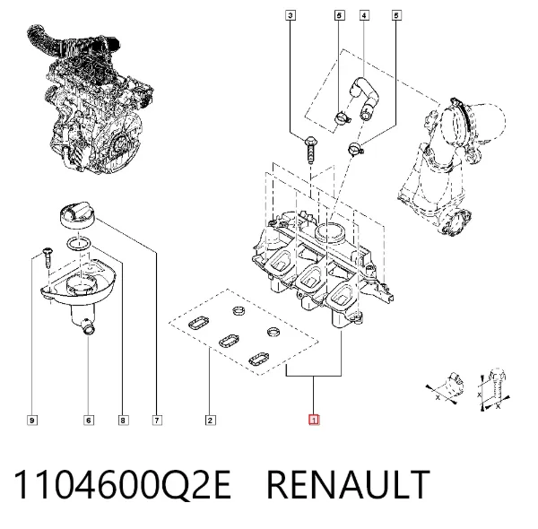 Separator oleju układu wentylacji kadłuda (bloku silnika) 1104600Q2E Renault (RVI)
