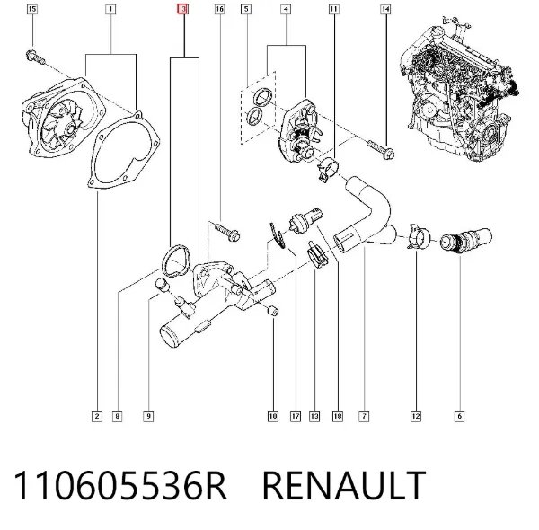 Termostat 110605536R Renault (RVI)