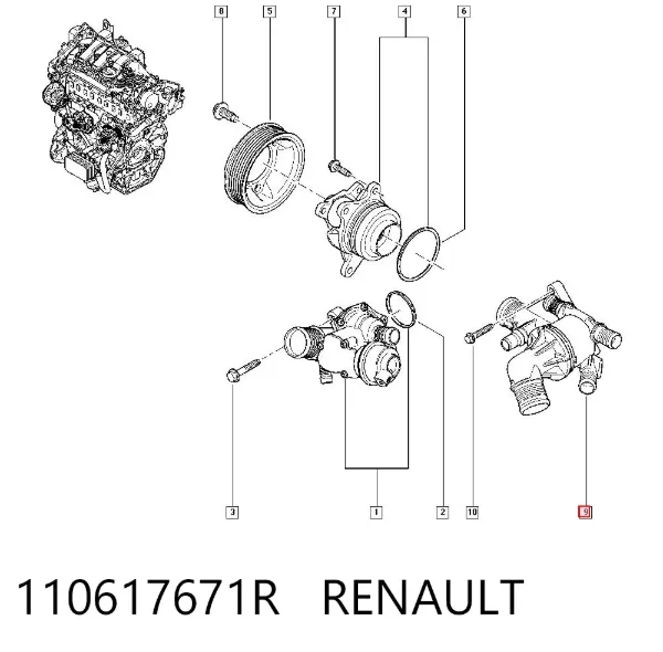 Termostat 110617671R Renault (RVI)