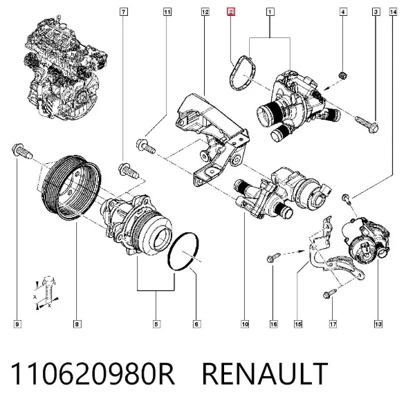 Uszczelka termostatu 110620980R Renault (RVI)
