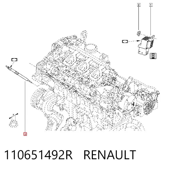 Świeca żarowa 110651492R Renault (RVI)