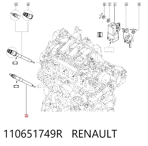 Świeca żarowa 110651749R Renault (RVI)