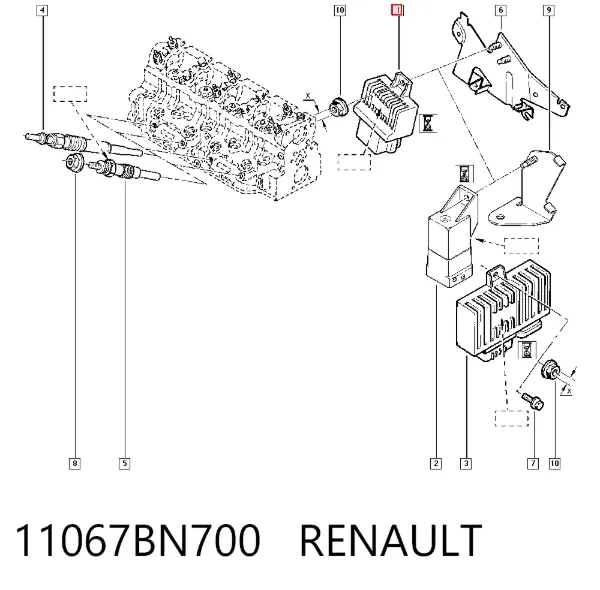 Przekaźnik świec żarowych 11067BN700 Renault (RVI)
