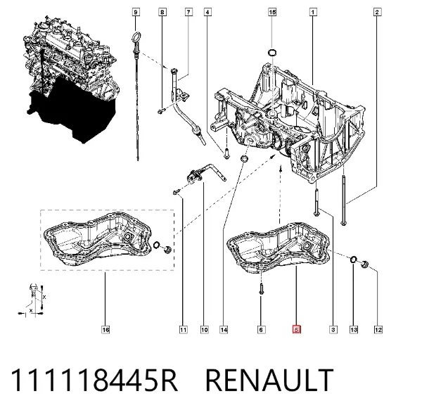 Miska olejowa silnika 111118445R Renault (RVI)