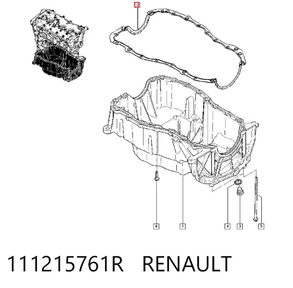 Uszczelka miski olejowej silnika 111215761R Renault (RVI)