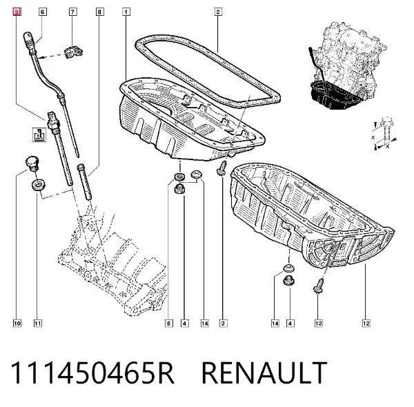 Czujnik poziomu oleju silnikowego 111450465R Renault (RVI)