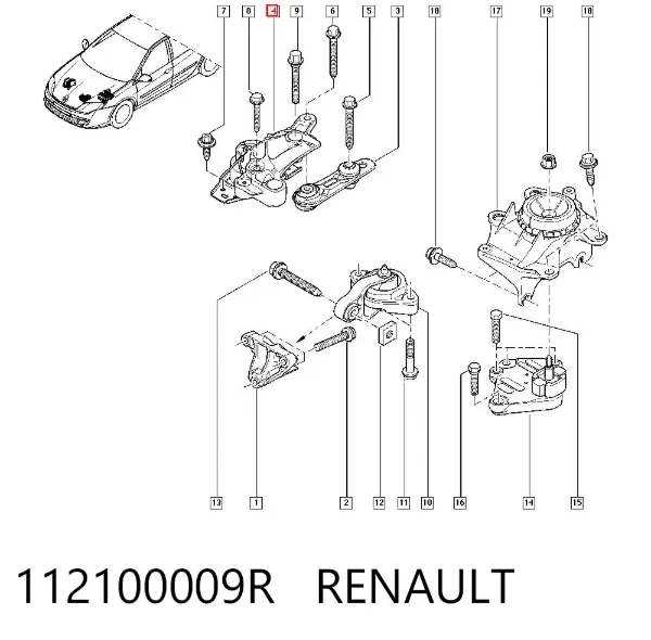 Poduszka (podpora) silnika prawa Renault Laguna III