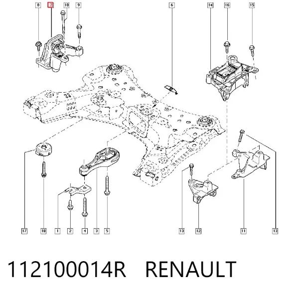Poduszka (podpora) silnika prawa 112100014R Renault (RVI)