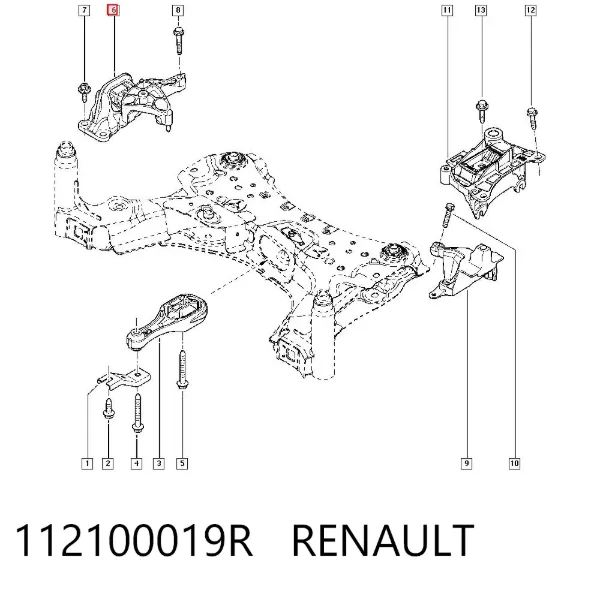 Poduszka (podpora) silnika prawa 112100019R Renault (RVI)