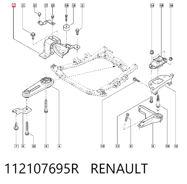 Poduszka (podpora) silnika prawa 112107695R Renault (RVI)