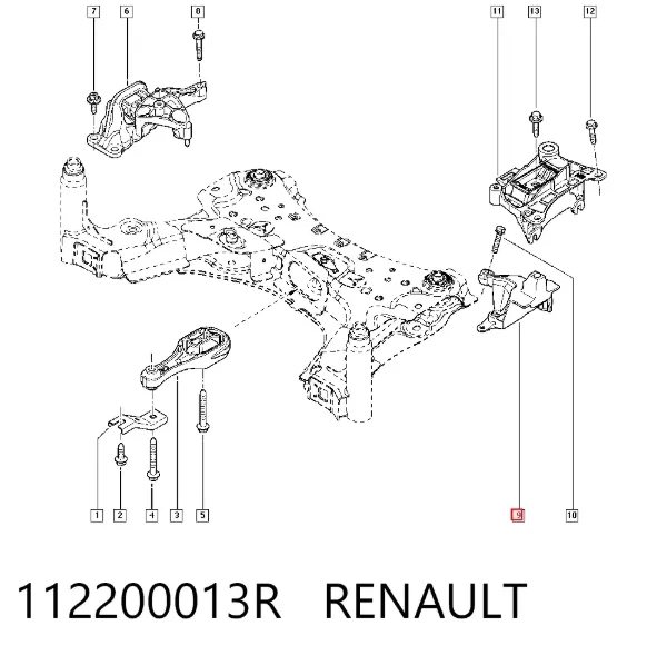 Poduszka (podpora) silnika lewa 112200013R Renault (RVI)