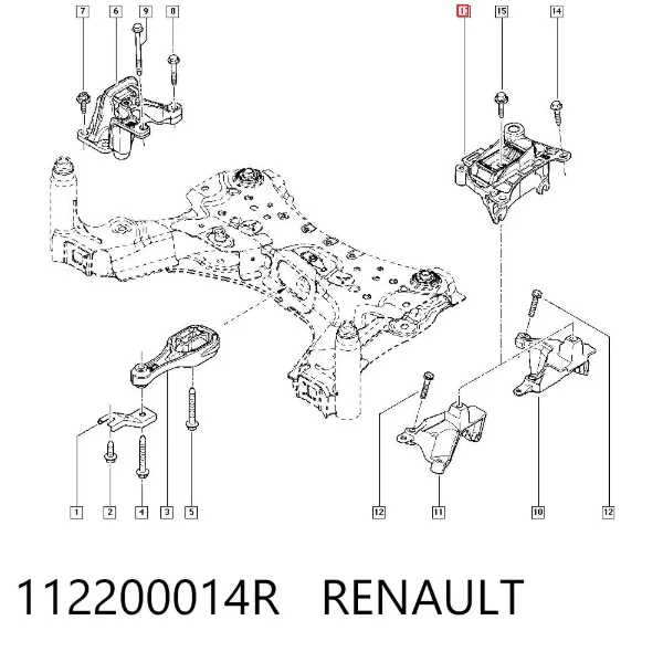 Poduszka (podpora) silnika lewa 112200014R Renault (RVI)