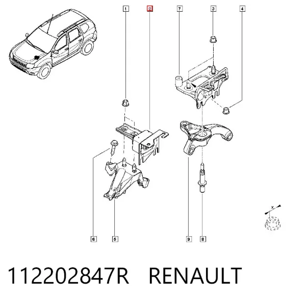 Poduszka (podpora) silnika lewa 112202847R Renault (RVI)