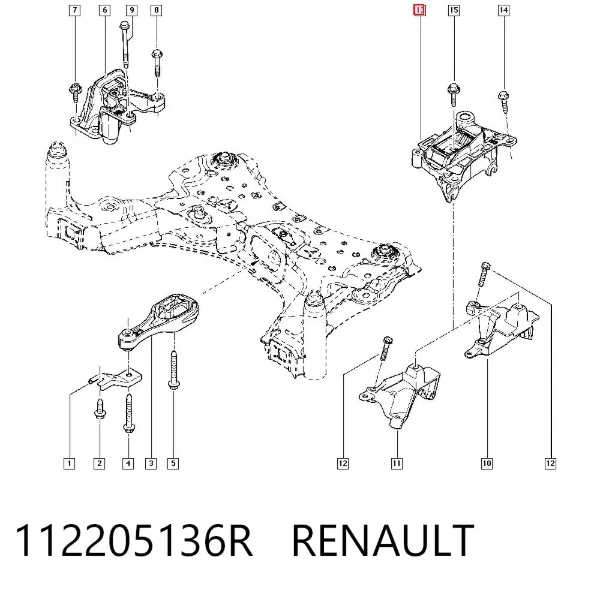 Poduszka (podpora) silnika lewa 112205136R Renault (RVI)