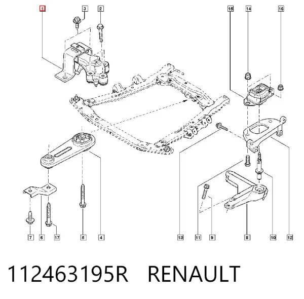Poduszka (podpora) silnika prawa 112463195R Renault (RVI)