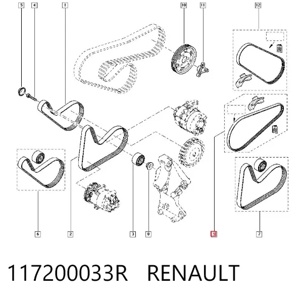 Pas napędowy mechanizmów 117200033R Renault (RVI)