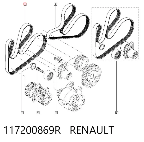 Pas napędowy mechanizmów 117200869R Renault (RVI)