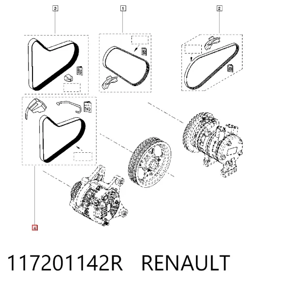 Pas napędowy mechanizmów 117201142R Renault (RVI)