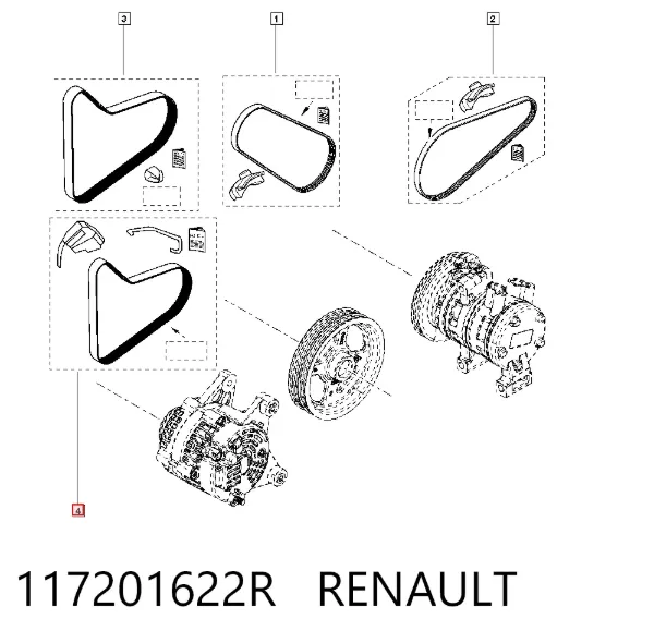 Pas napędowy mechanizmów 117201622R Renault (RVI)